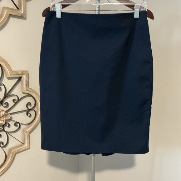Ann Taylor Women's Size 8 Navy Knee Length Business Formal Skirt Pleated - Picture 1 of 10